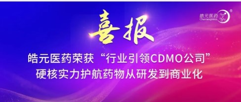 【皓元·喜报】皓元医药荣获“行业引领CDMO公司”，硬核实力护航药物从研发到商业化